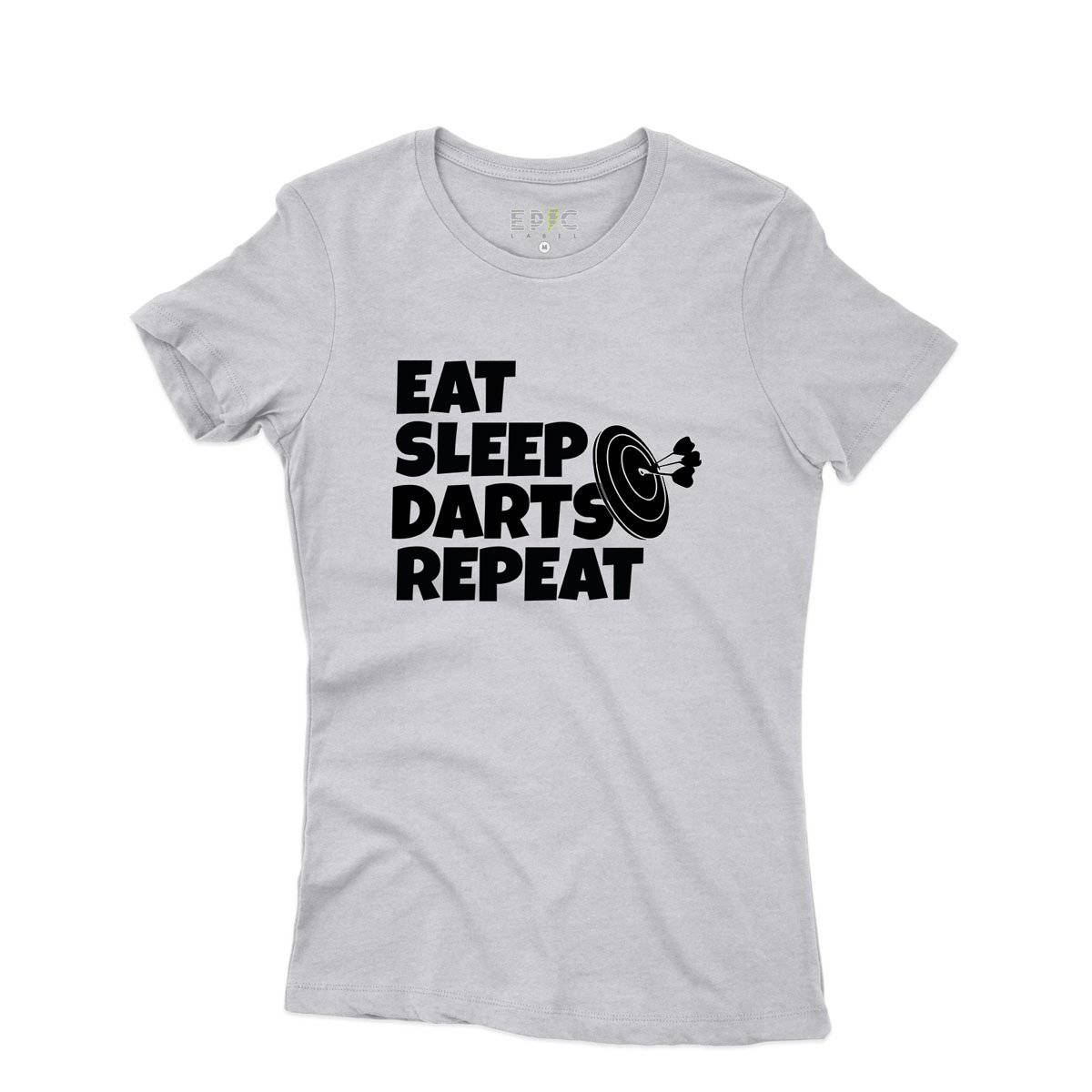 Epic Label Tshirt Eat Sleep Darts Repeat T-Shirt Pour Femme