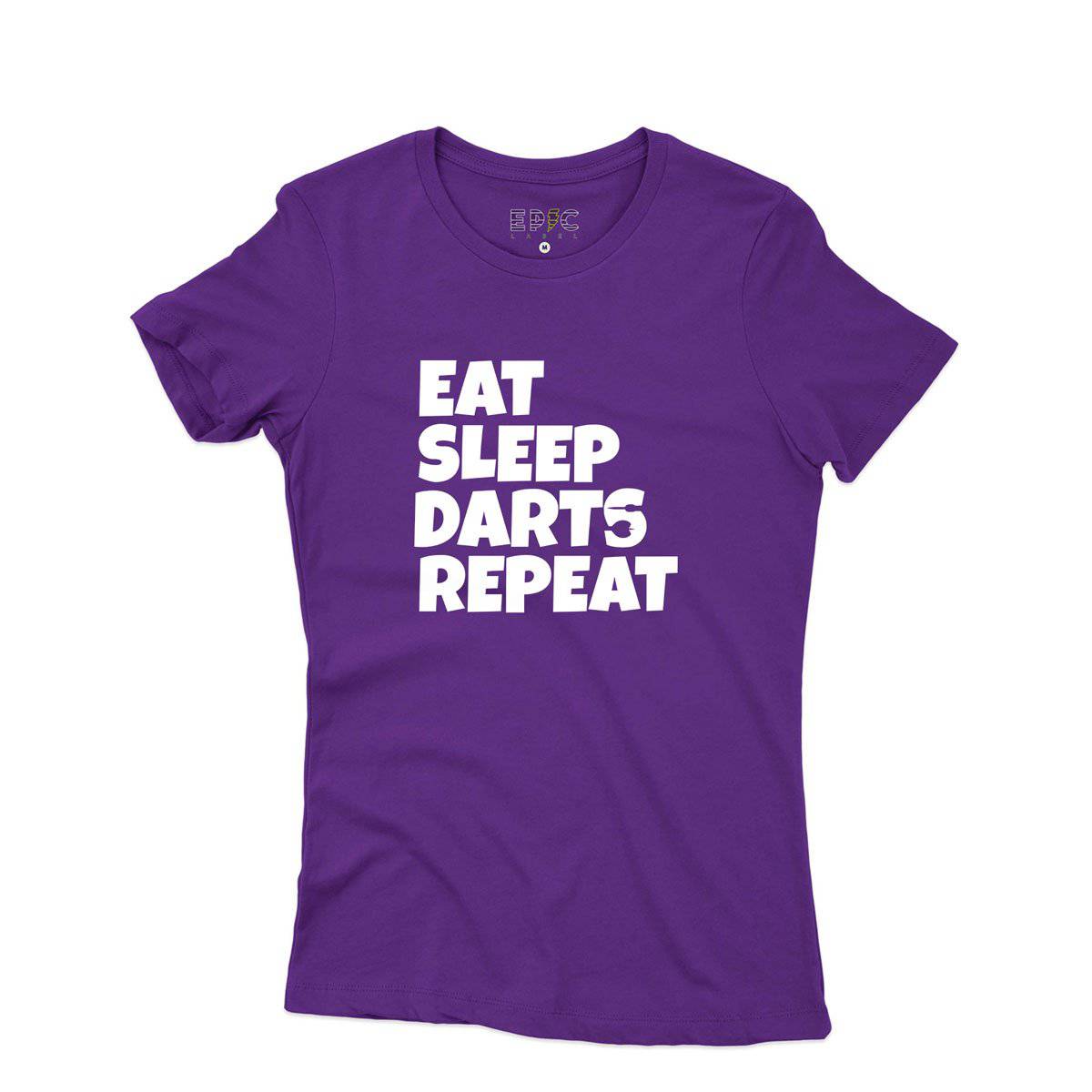 Epic Label Tshirt Eat Sleep Darts Repeat T-Shirt Pour Femme