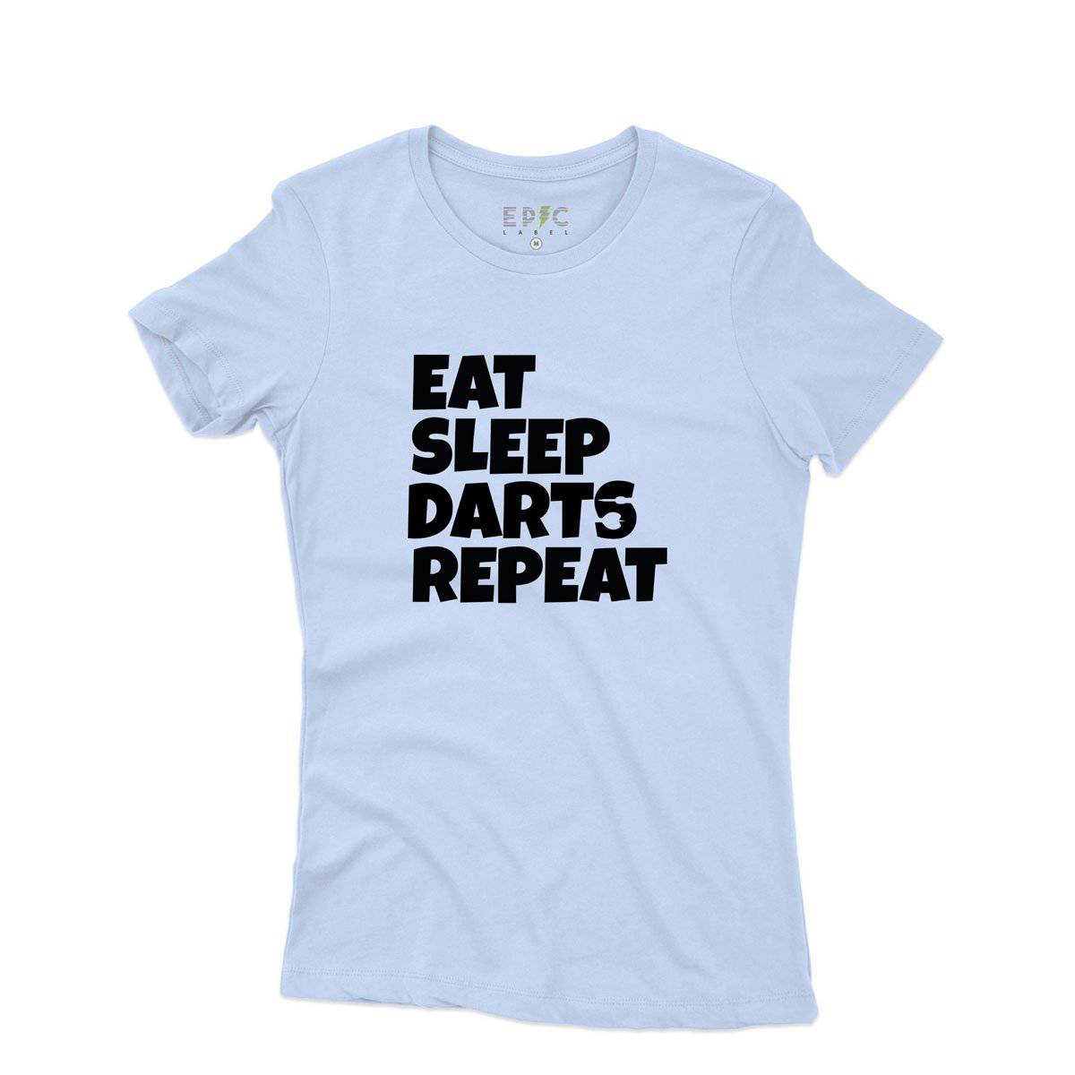 Epic Label Tshirt Eat Sleep Darts Repeat T-Shirt Pour Femme