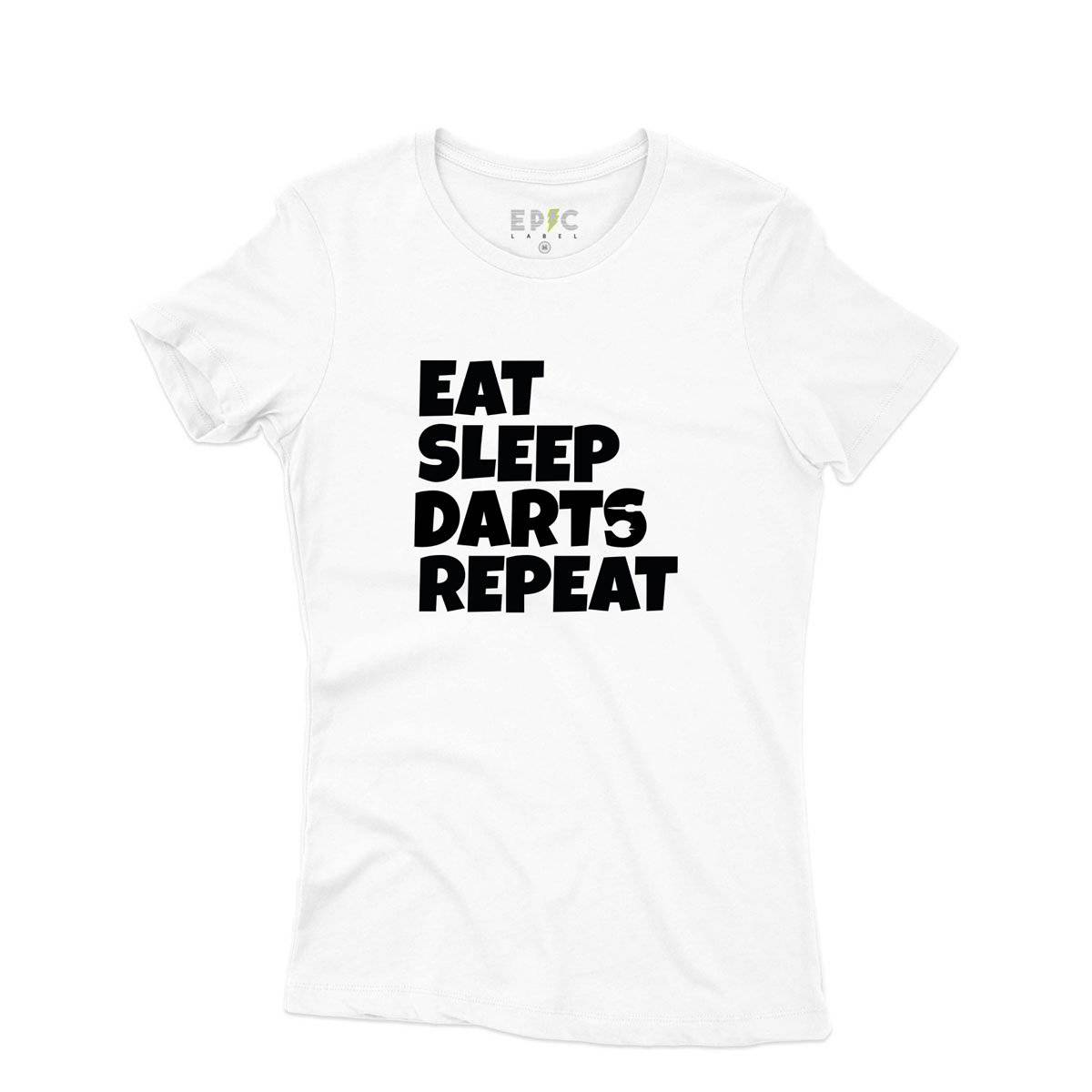 Epic Label Tshirt Eat Sleep Darts Repeat T-Shirt Pour Femme
