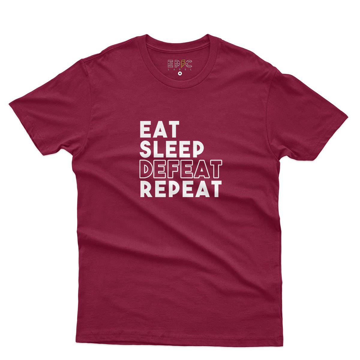 Epic Label Tshirt Eat Sleep Defeat Repeat Design T-Shirt Pour Homme