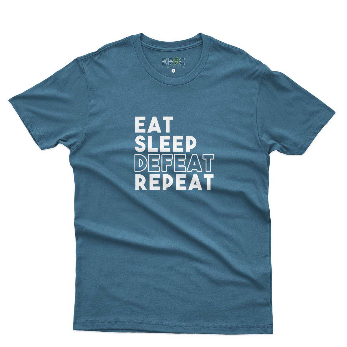 Epic Label Tshirt Eat Sleep Defeat Repeat Design T-Shirt Pour Homme