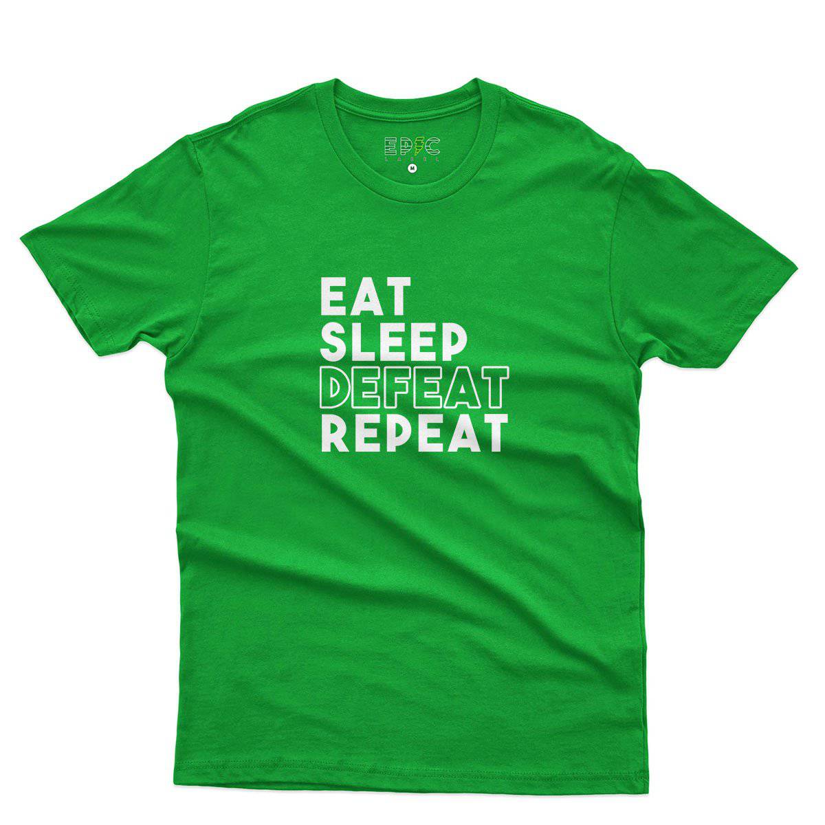 Epic Label Tshirt Eat Sleep Defeat Repeat Design T-Shirt Pour Homme