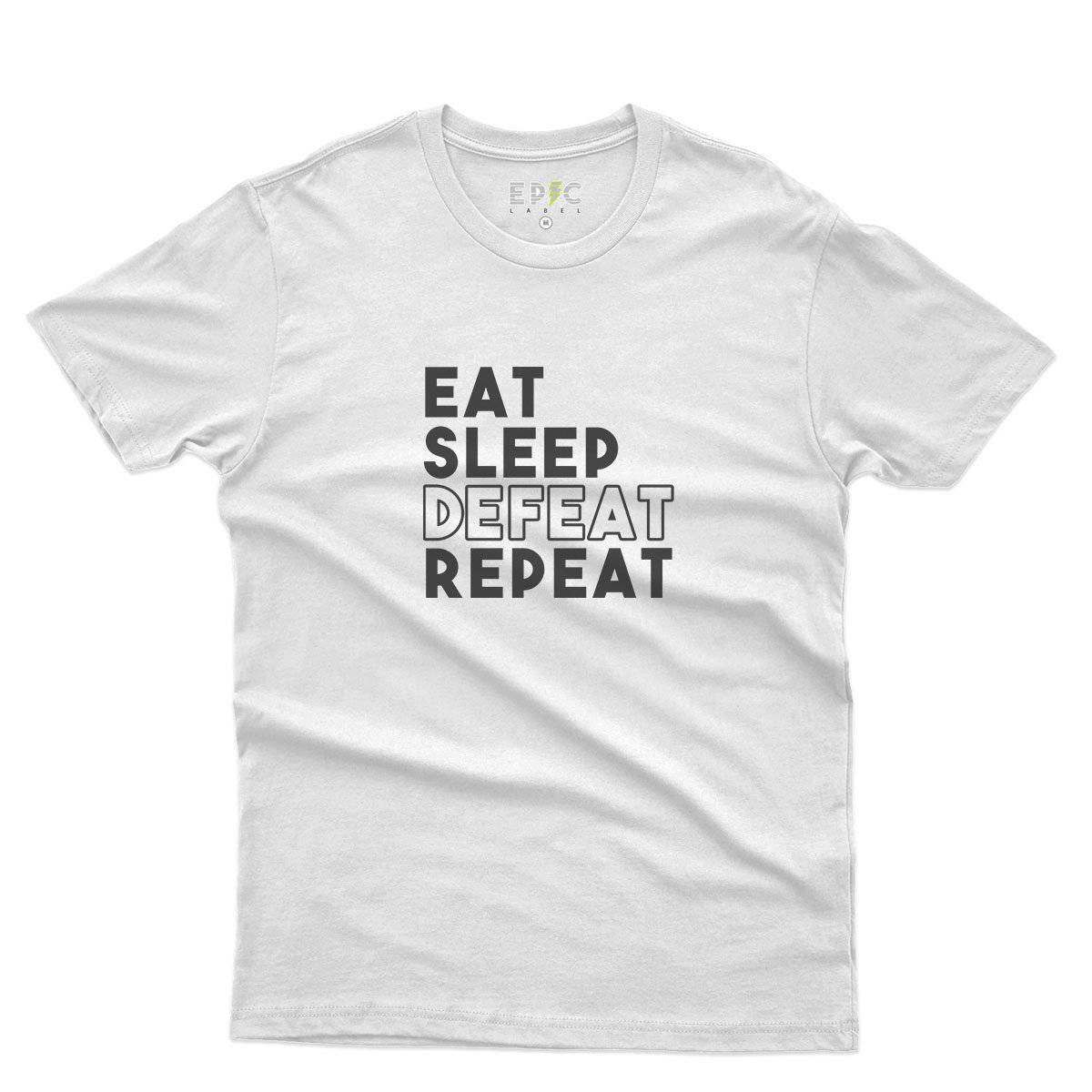 Epic Label Tshirt Eat Sleep Defeat Repeat Design T-Shirt Pour Homme