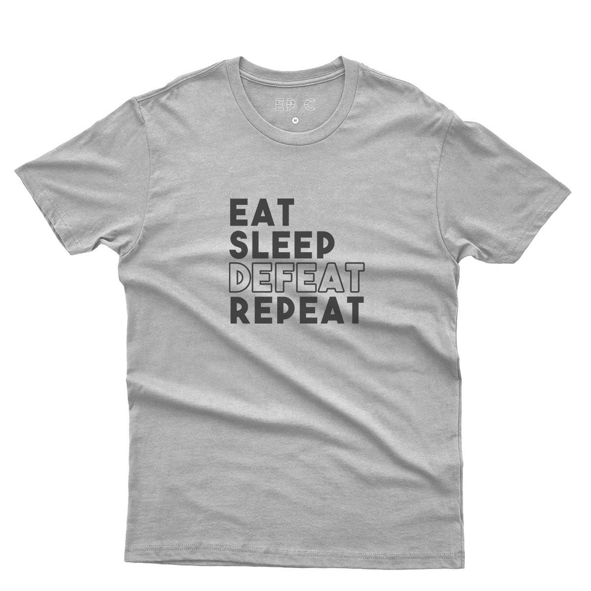 Epic Label Tshirt Eat Sleep Defeat Repeat Design T-Shirt Pour Homme