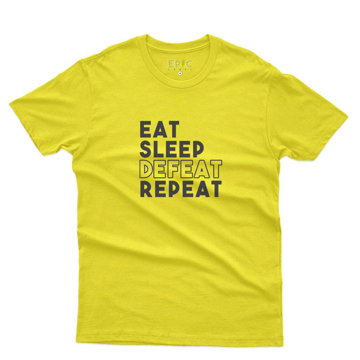 Epic Label Tshirt Eat Sleep Defeat Repeat Design T-Shirt Pour Homme