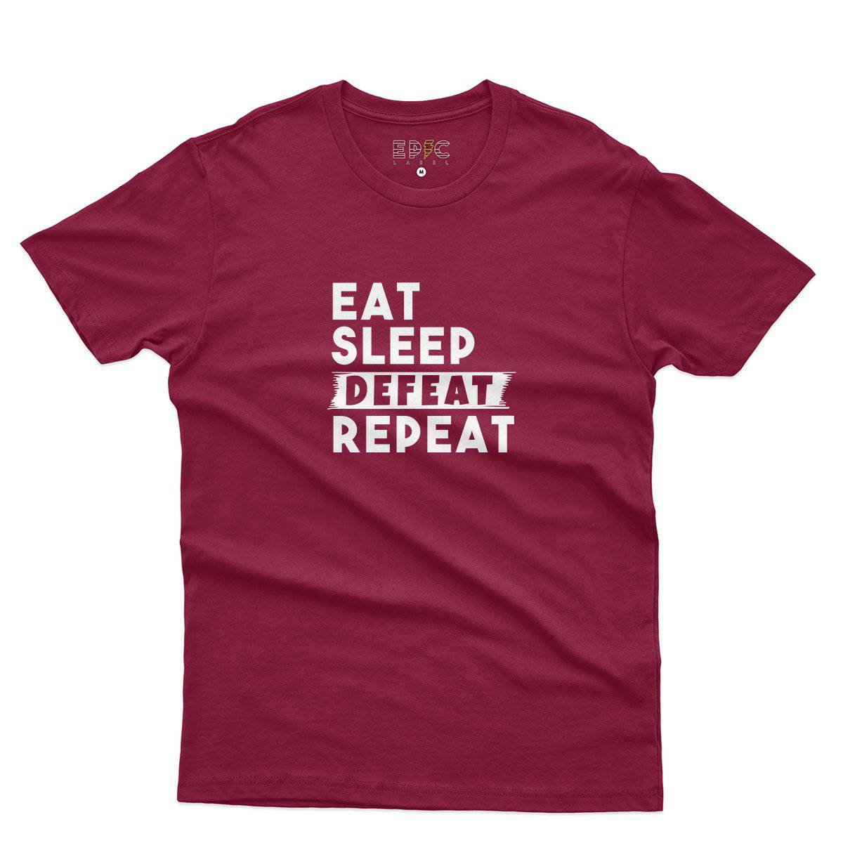 Epic Label Tshirt Eat Sleep Defeat Repeat T-Shirt Pour Homme