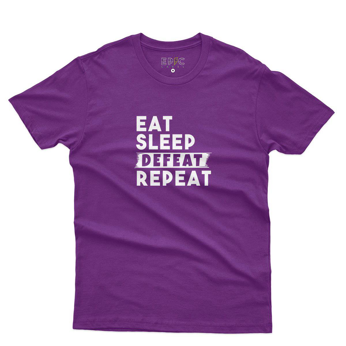 Epic Label Tshirt Eat Sleep Defeat Repeat T-Shirt Pour Homme