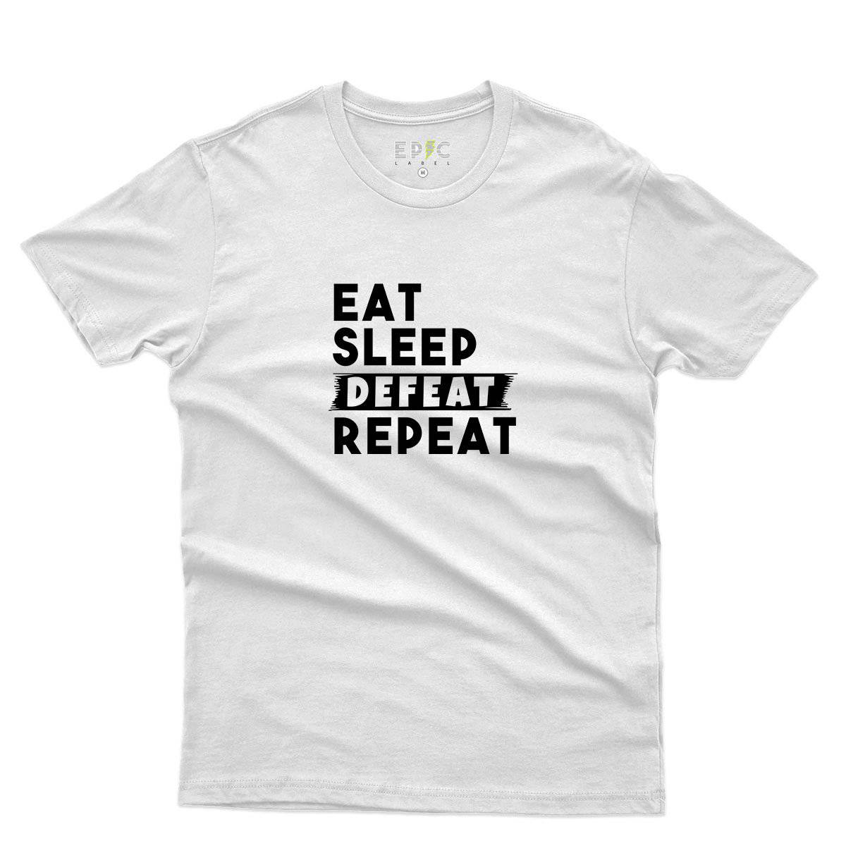 Epic Label Tshirt Eat Sleep Defeat Repeat T-Shirt Pour Homme