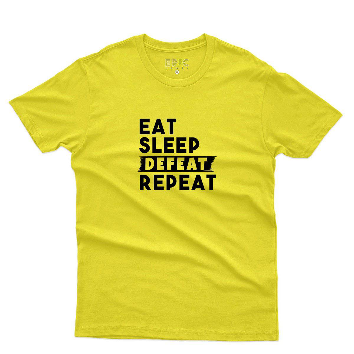 Epic Label Tshirt Eat Sleep Defeat Repeat T-Shirt Pour Homme