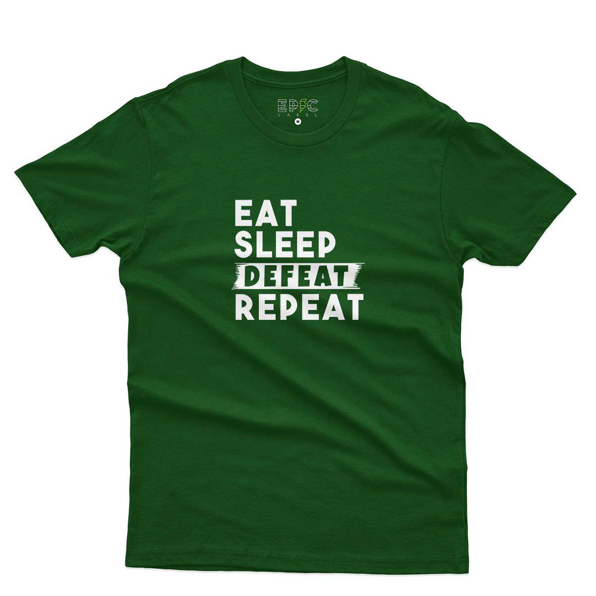 Epic Label Tshirt Eat Sleep Defeat Repeat T-Shirt Pour Homme