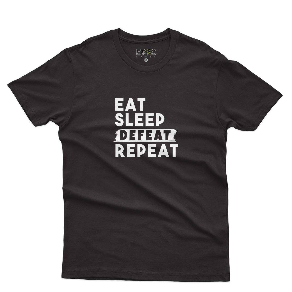 Epic Label Tshirt Eat Sleep Defeat Repeat T-Shirt Pour Homme