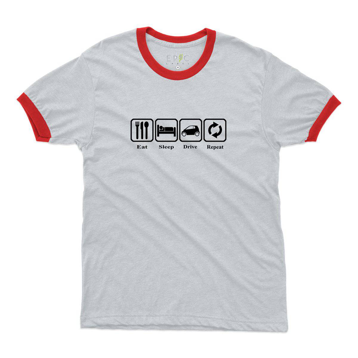 Epic Label Tshirt Eat Sleep Drive Repeat Ringer T-Shirt Pour Homme