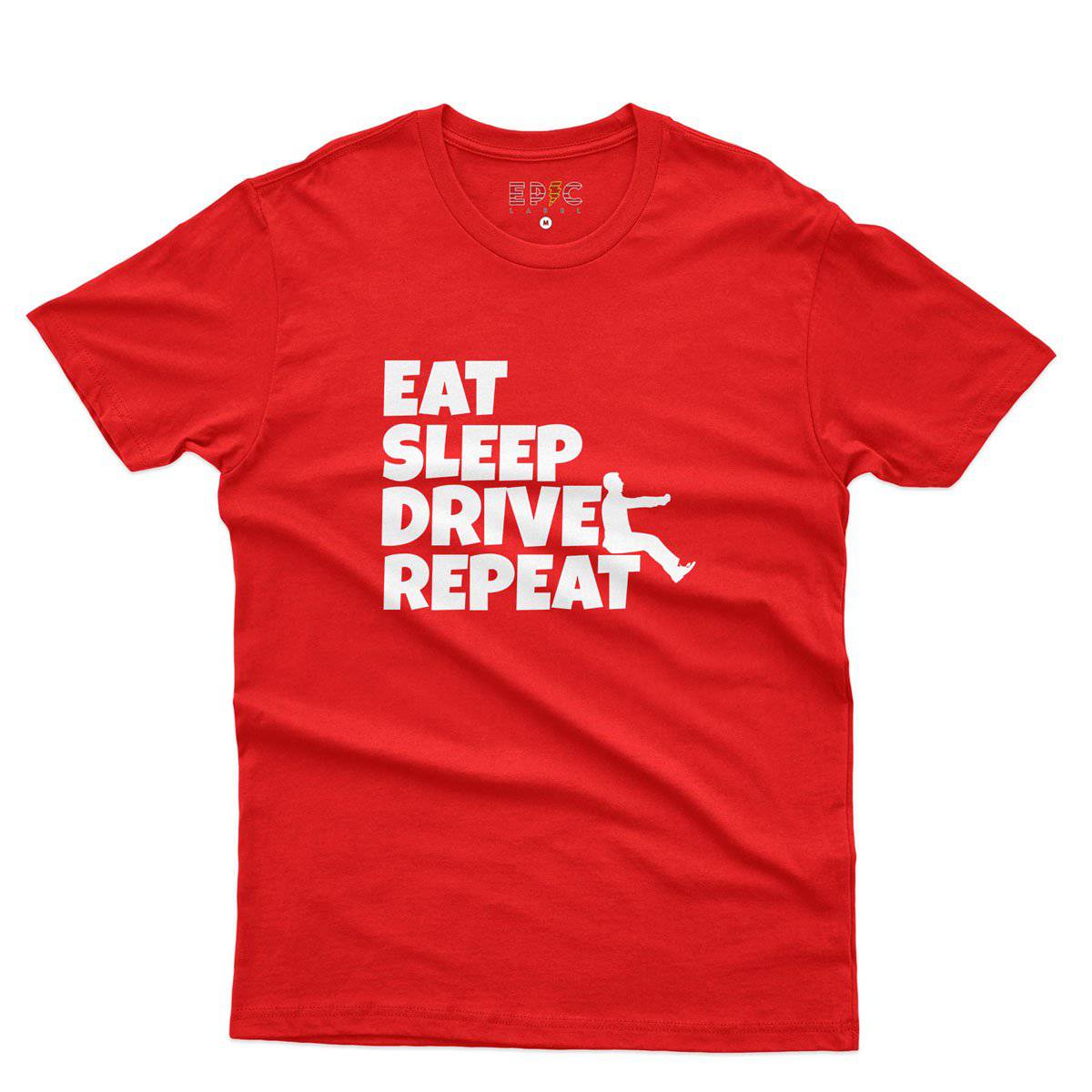 Epic Label Tshirt Eat Sleep Drive Repeat T-Shirt Pour Homme
