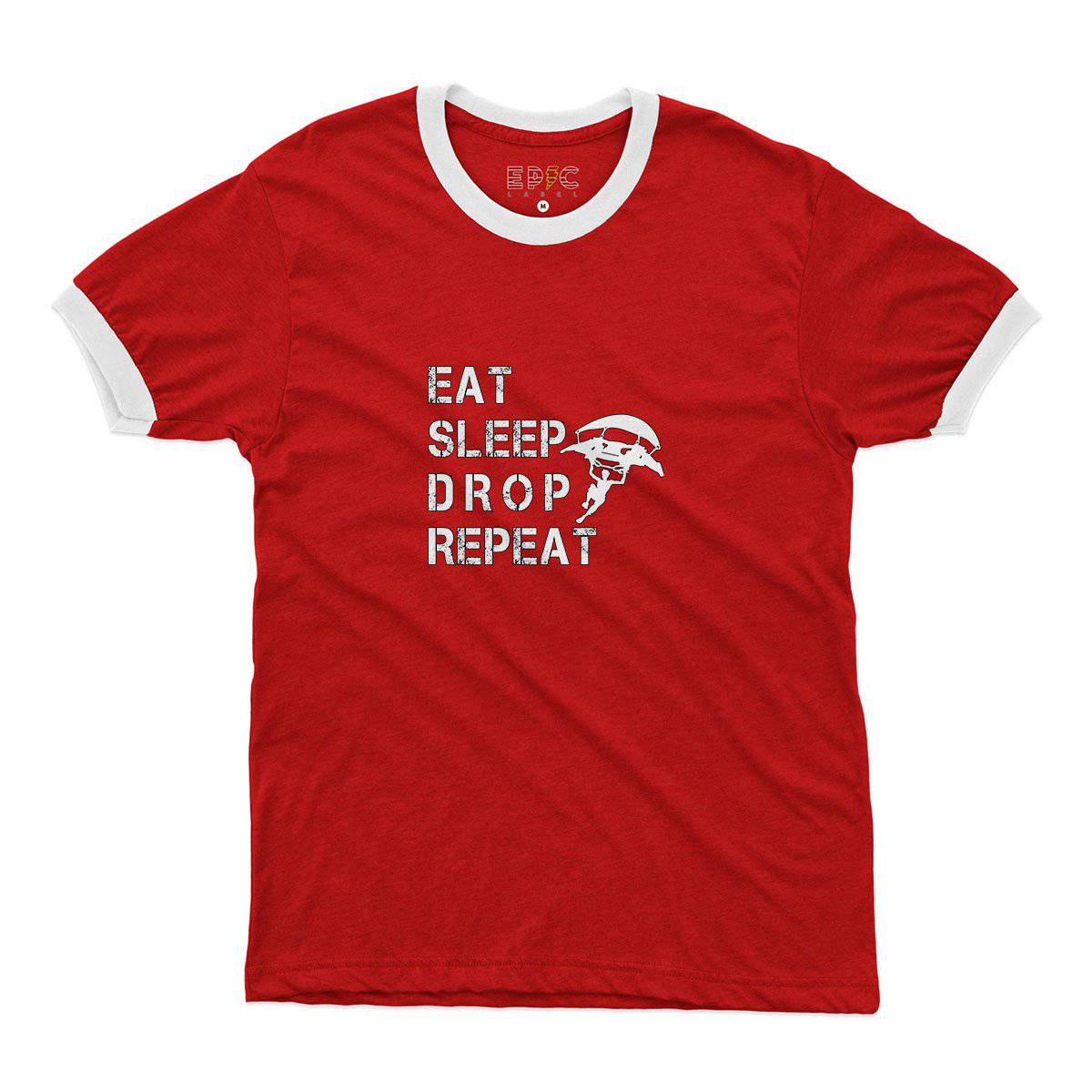 Epic Label Tshirt Eat Sleep Drop Repeat Ringer T-Shirt Pour Homme