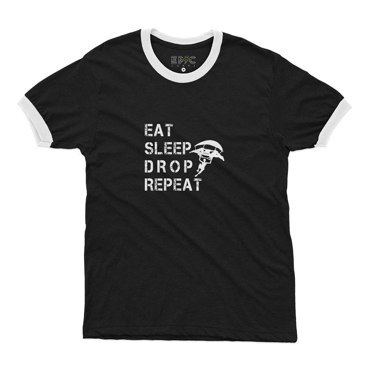 Epic Label Tshirt Eat Sleep Drop Repeat Ringer T-Shirt Pour Homme