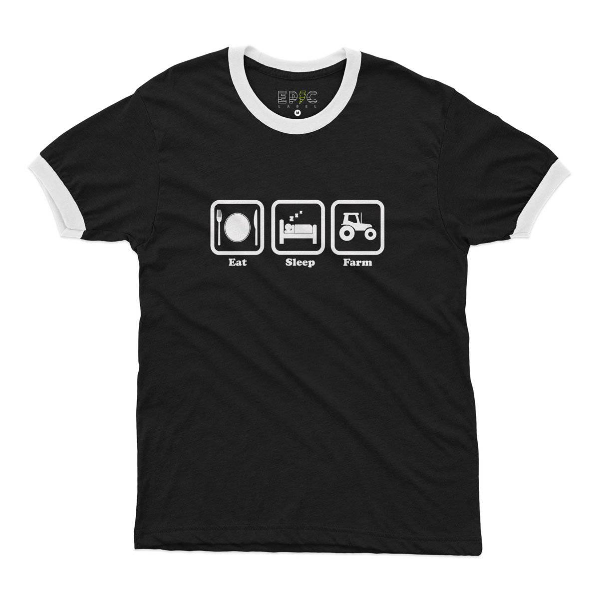 Epic Label Tshirt Eat Sleep Farm Ringer T-Shirt Pour Homme