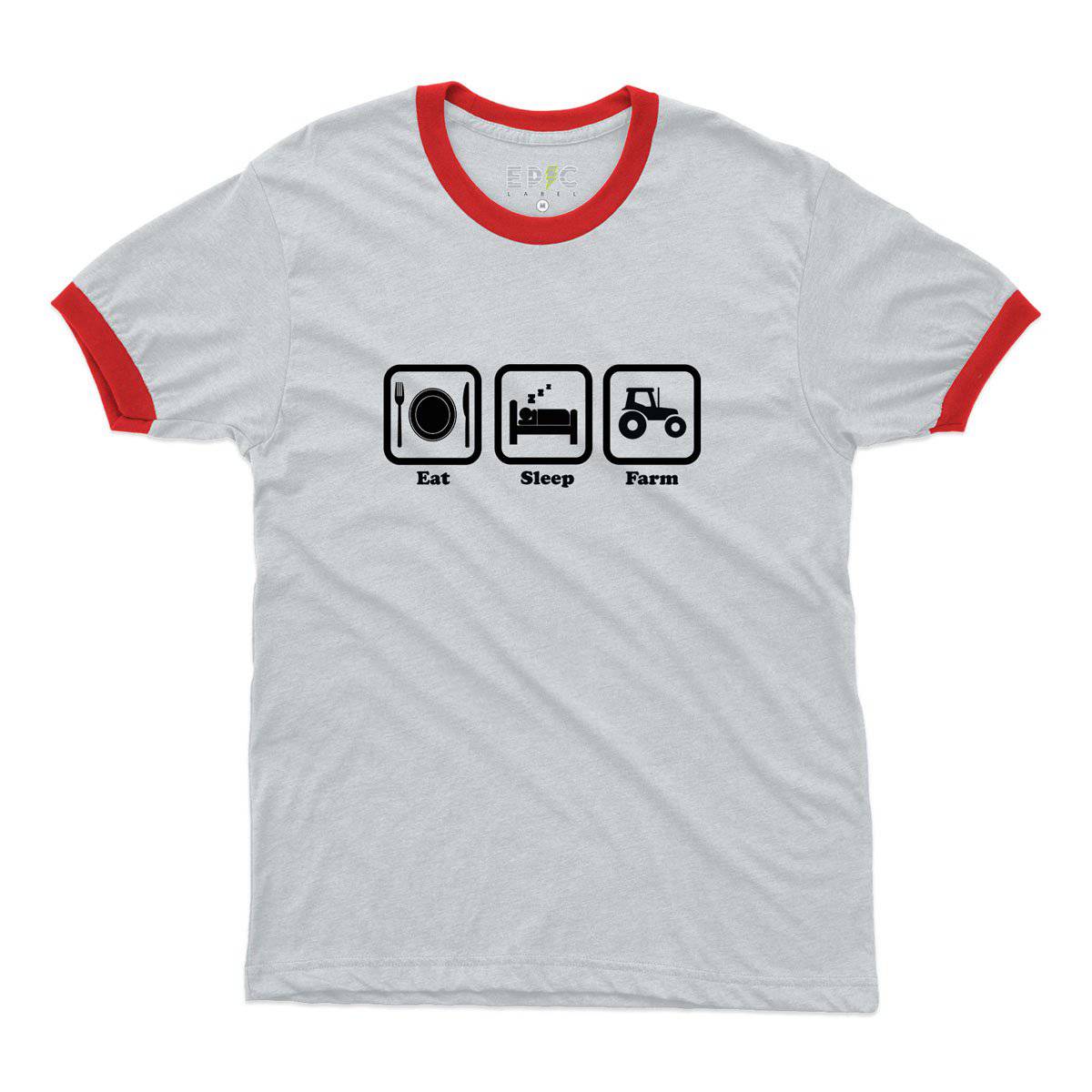 Epic Label Tshirt Eat Sleep Farm Ringer T-Shirt Pour Homme