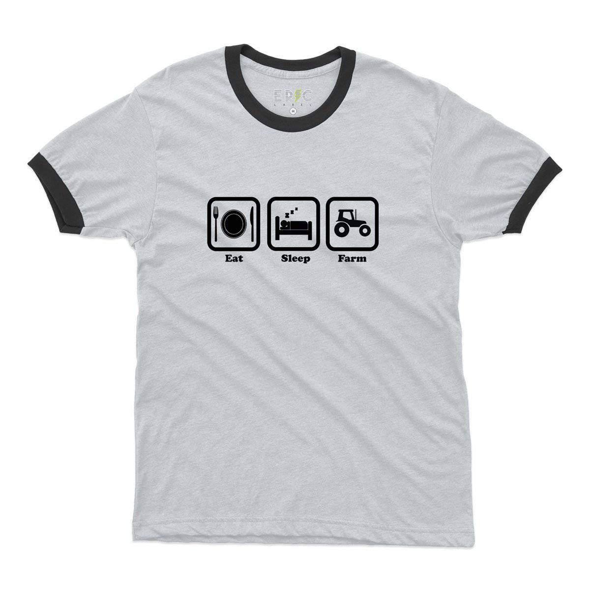 Epic Label Tshirt Eat Sleep Farm Ringer T-Shirt Pour Homme