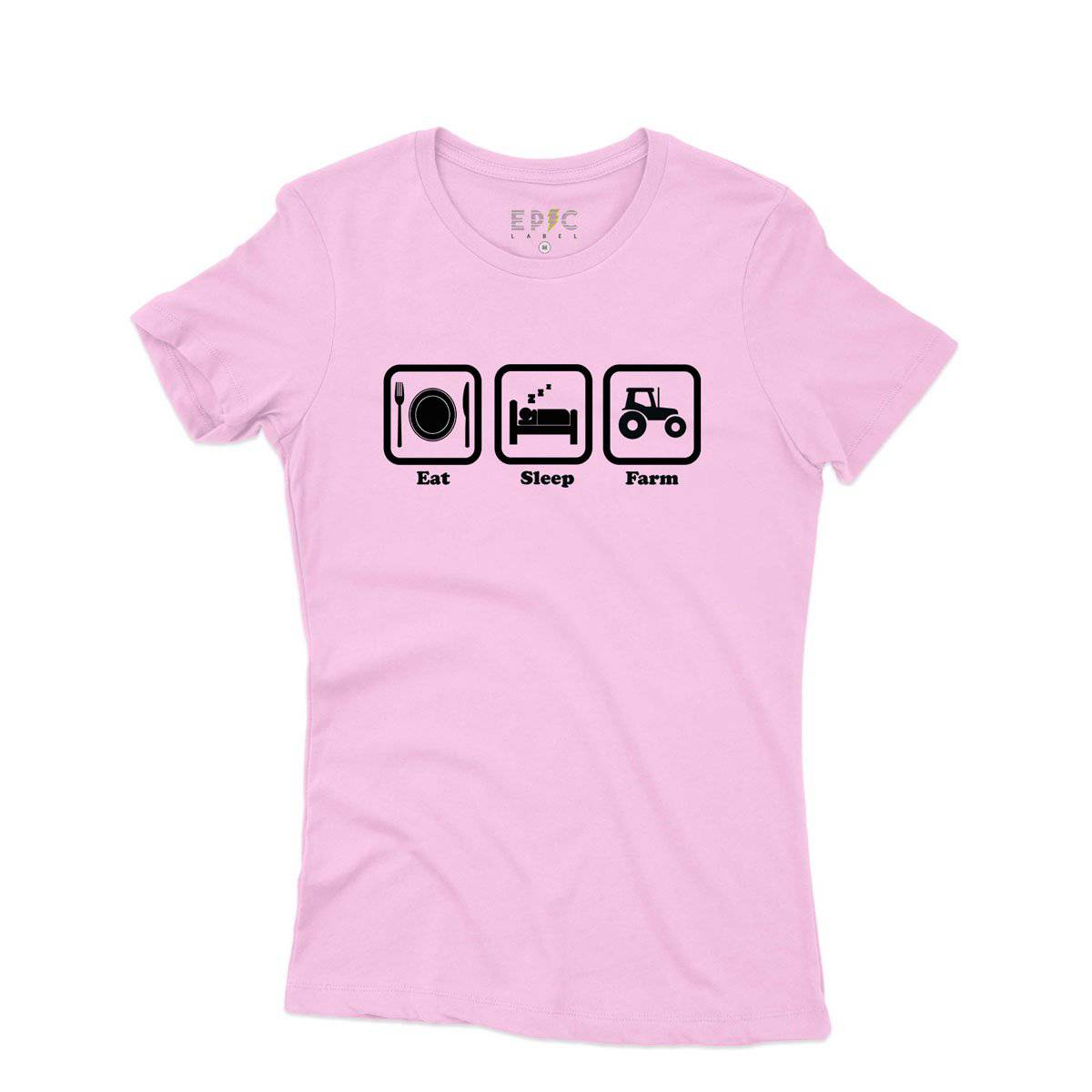 Epic Label Tshirt Eat Sleep Farm T-Shirt Pour Femme
