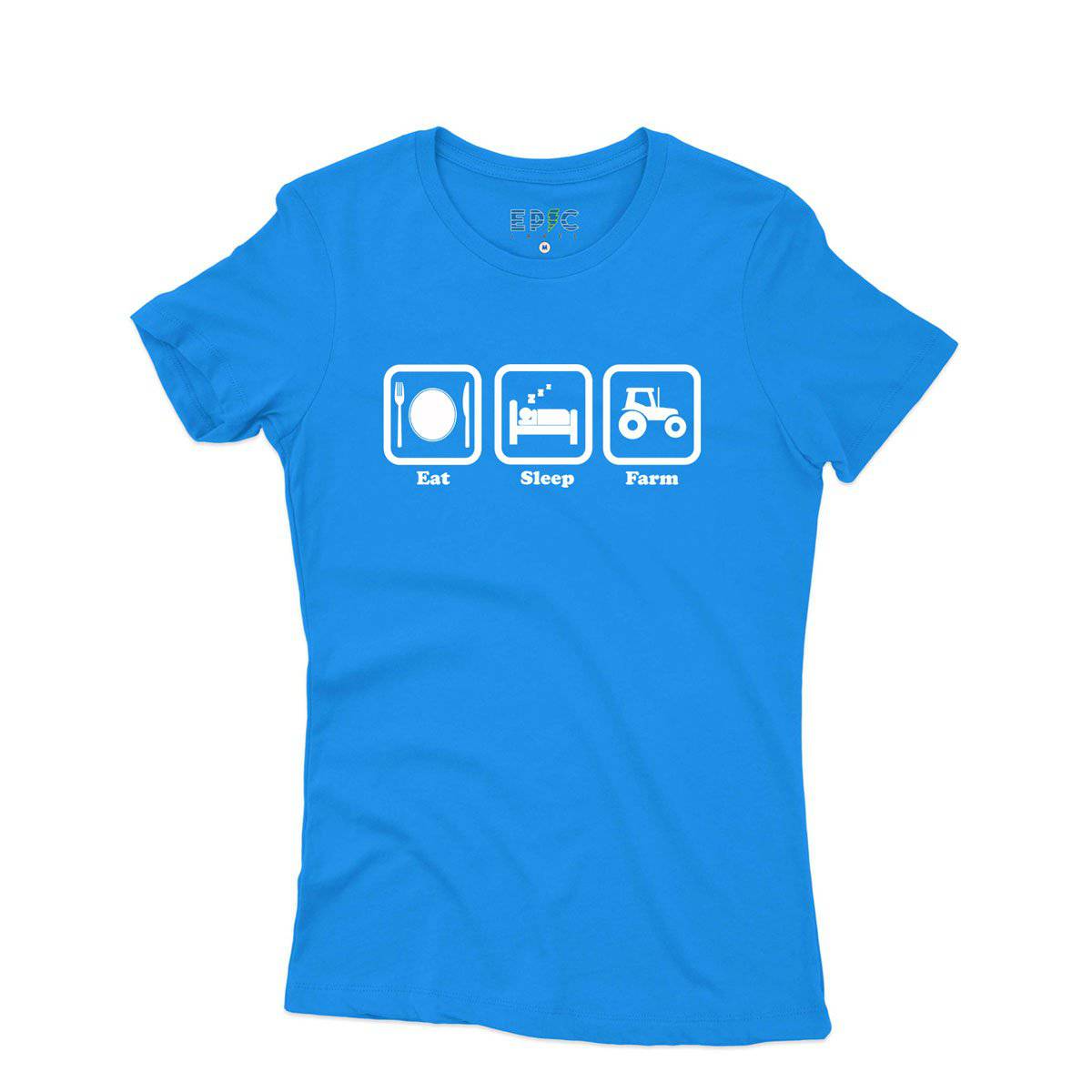 Epic Label Tshirt Eat Sleep Farm T-Shirt Pour Femme