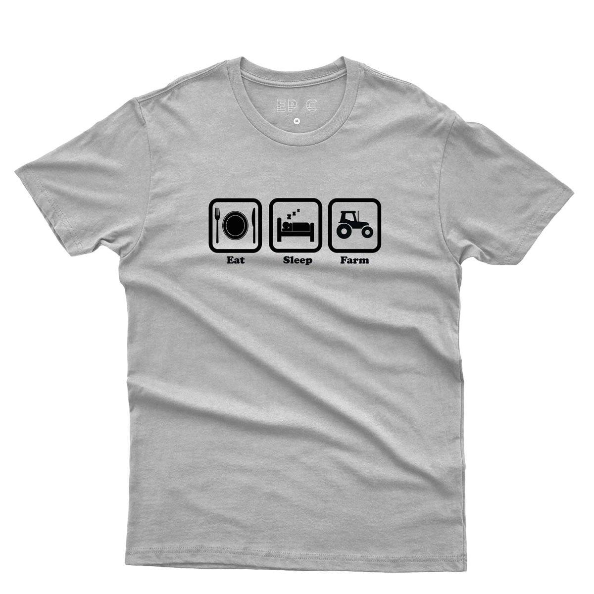 Epic Label Tshirt Eat Sleep Farm T-Shirt Pour Homme