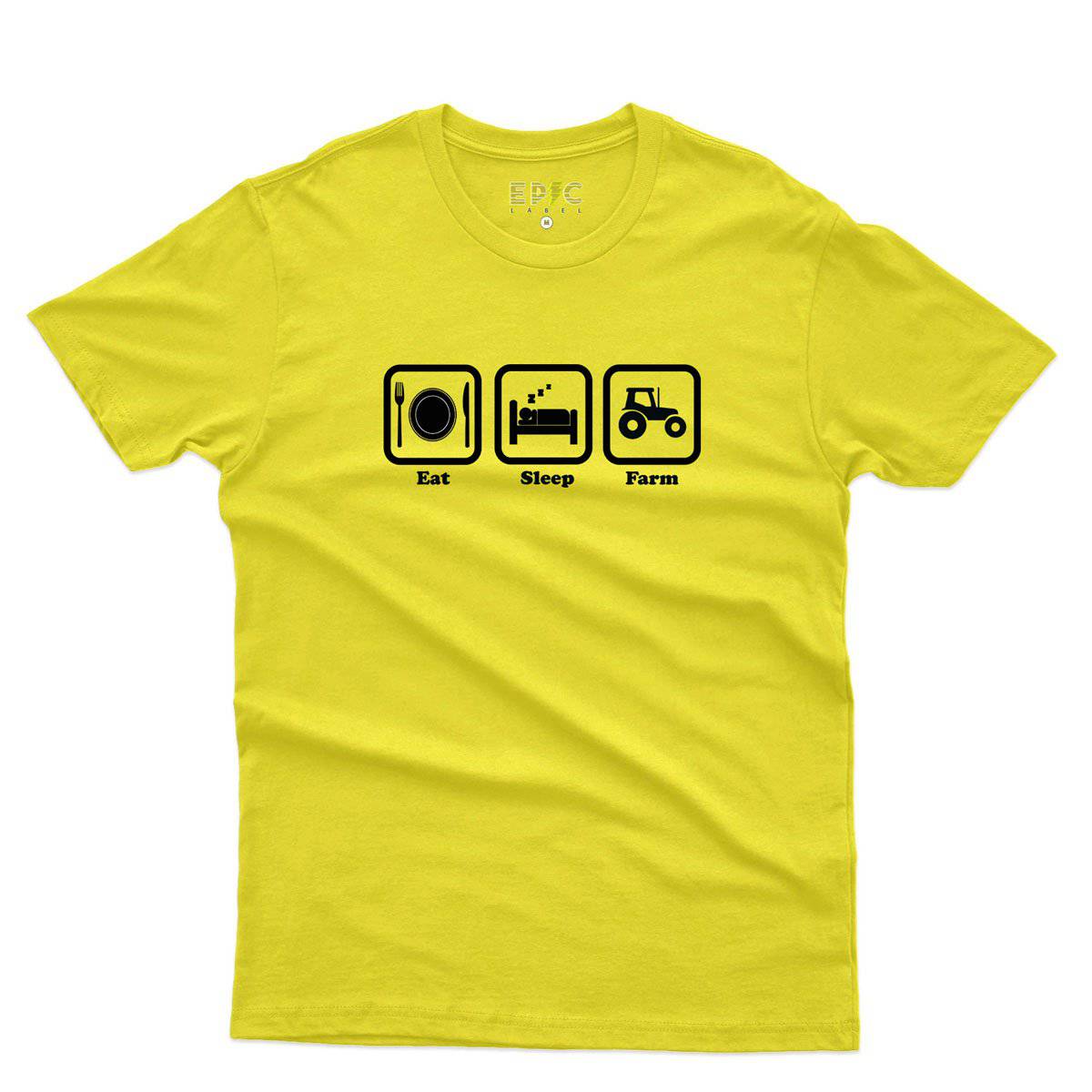 Epic Label Tshirt Eat Sleep Farm T-Shirt Pour Homme