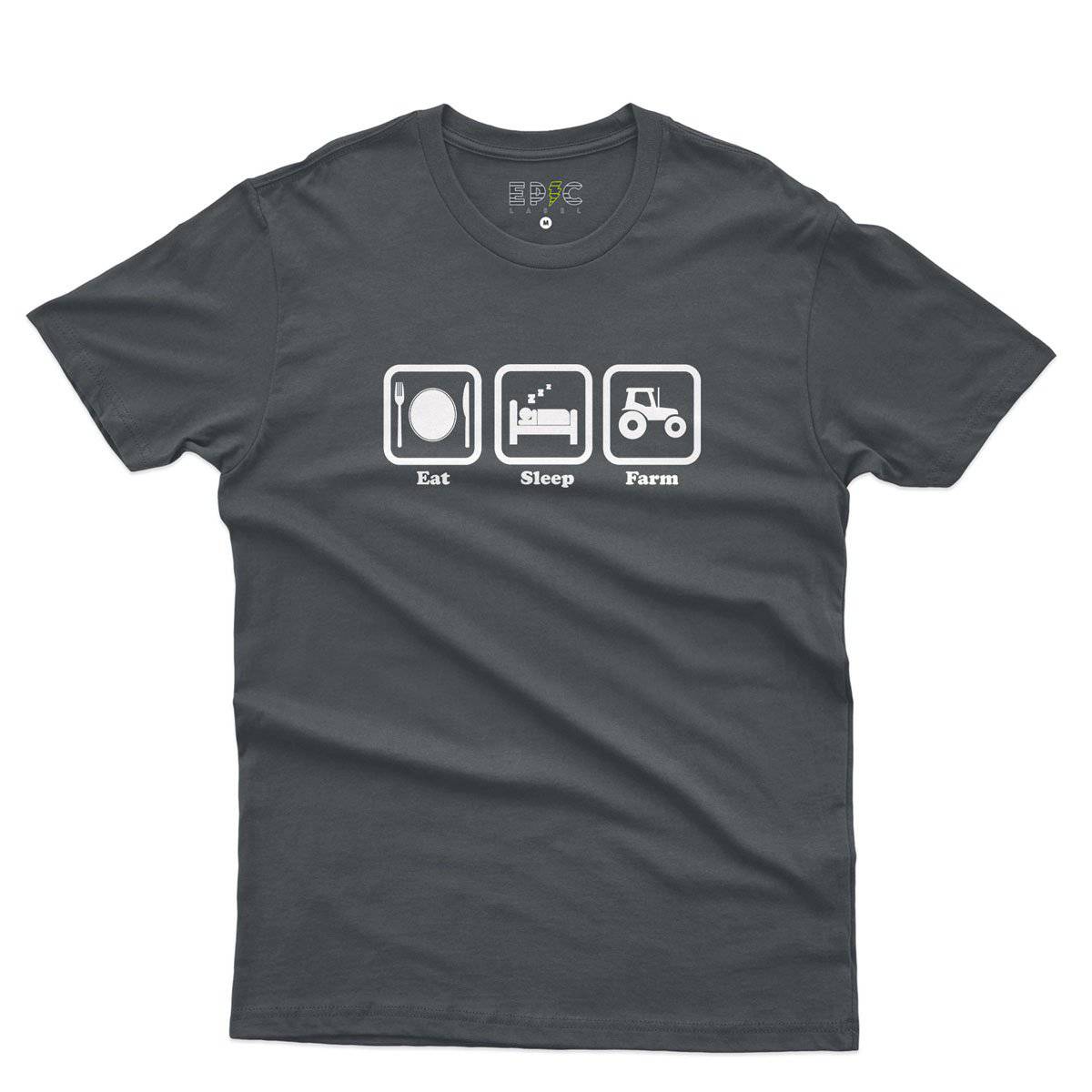 Epic Label Tshirt Eat Sleep Farm T-Shirt Pour Homme