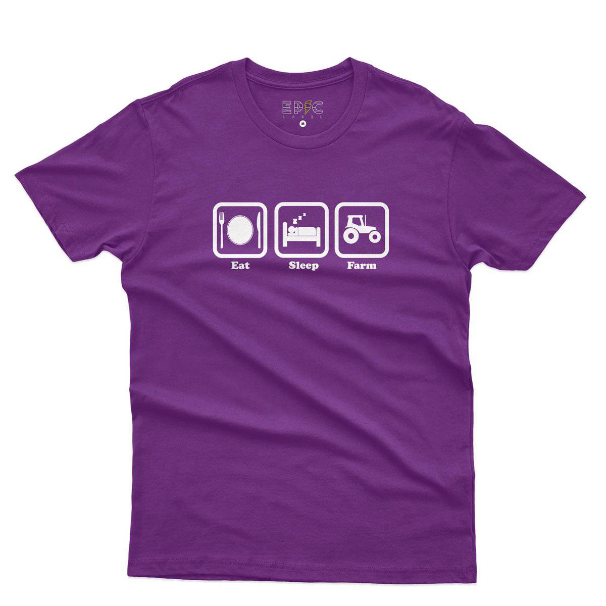 Epic Label Tshirt Eat Sleep Farm T-Shirt Pour Homme