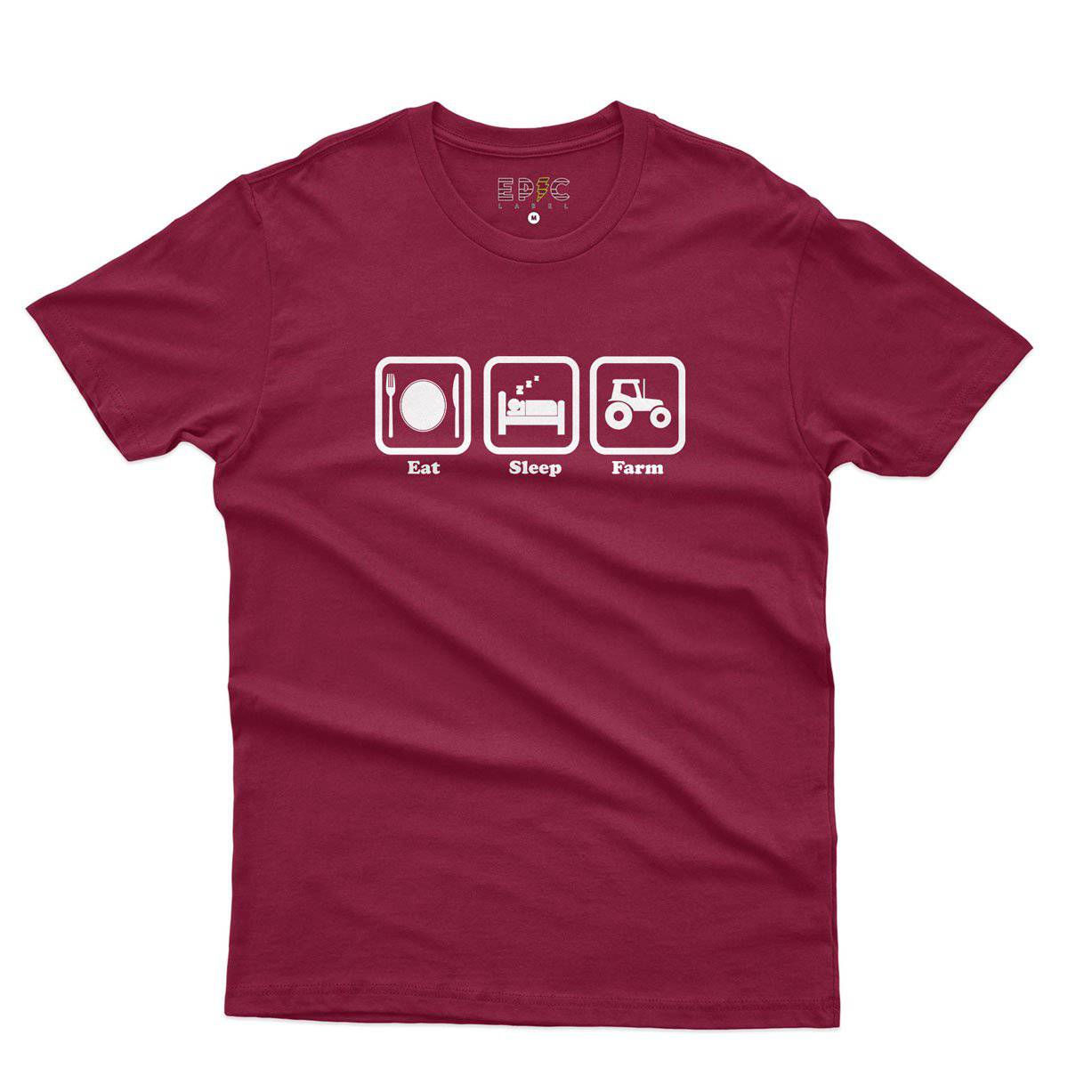 Epic Label Tshirt Eat Sleep Farm T-Shirt Pour Homme