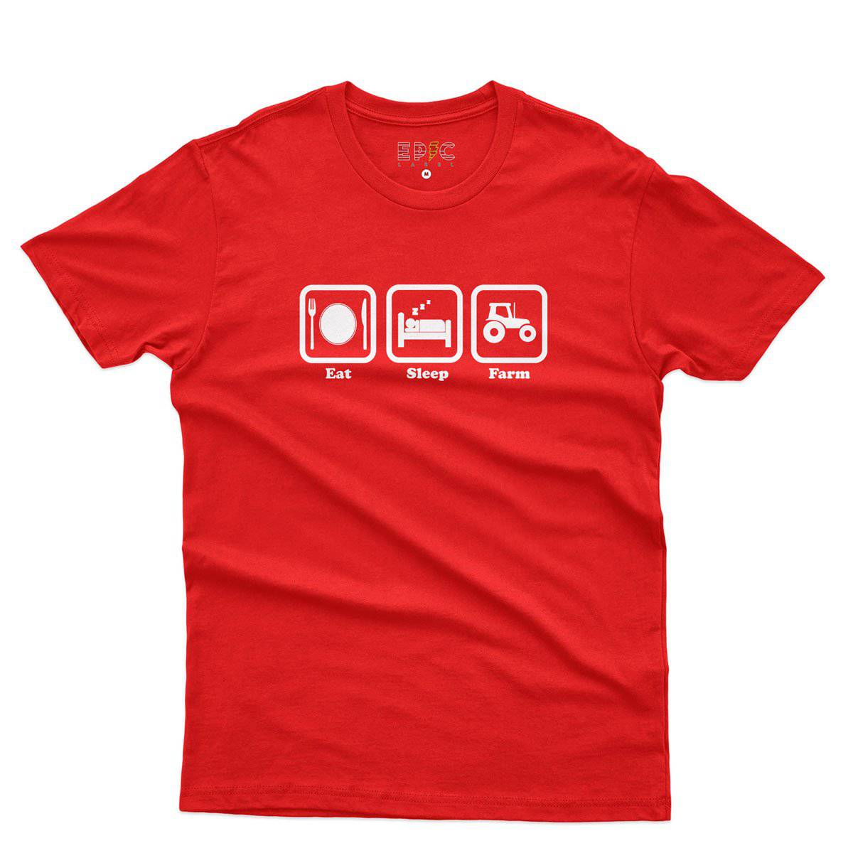 Epic Label Tshirt Eat Sleep Farm T-Shirt Pour Homme