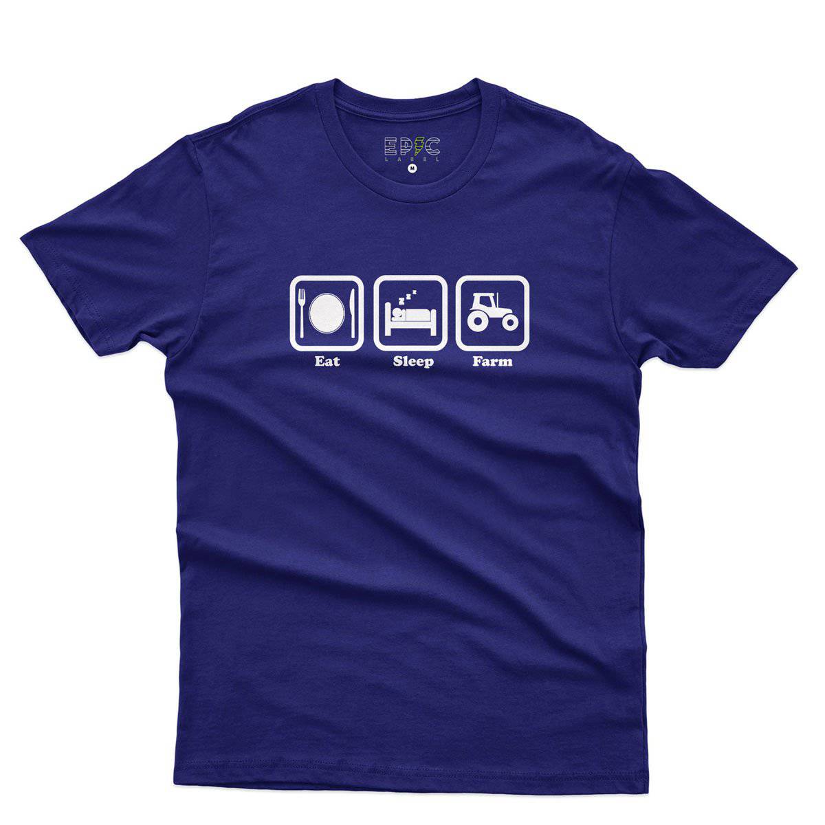 Epic Label Tshirt Eat Sleep Farm T-Shirt Pour Homme