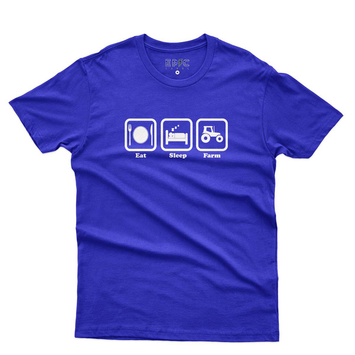 Epic Label Tshirt Eat Sleep Farm T-Shirt Pour Homme