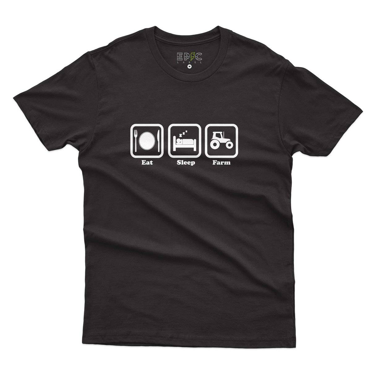 Epic Label Tshirt Eat Sleep Farm T-Shirt Pour Homme