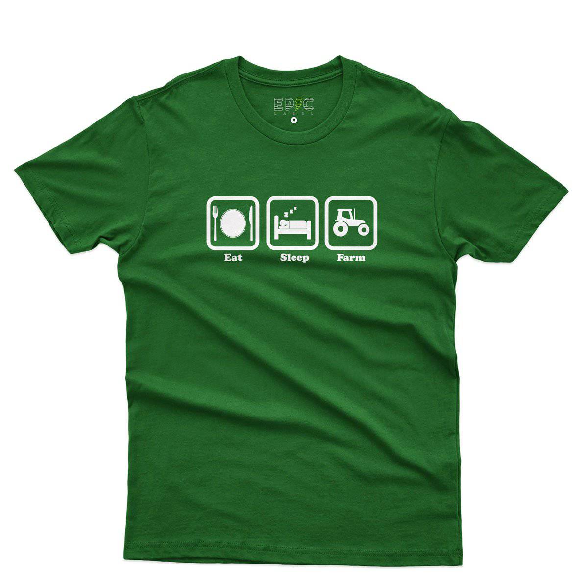Epic Label Tshirt Eat Sleep Farm T-Shirt Pour Homme