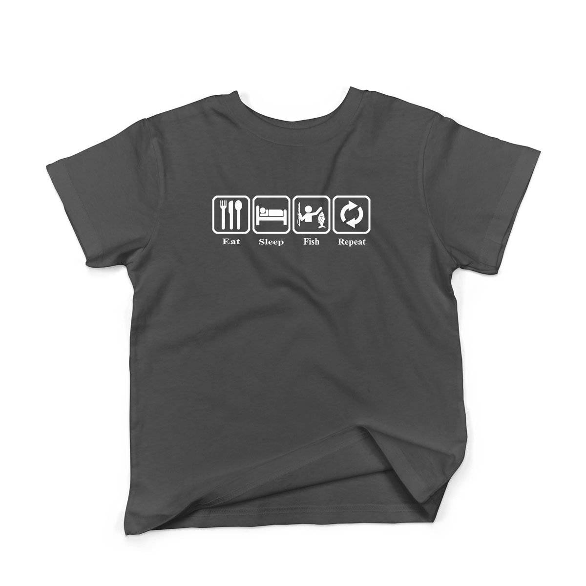 Epic Label Tshirt Eat Sleep Fish Repeat T-Shirt Enfant