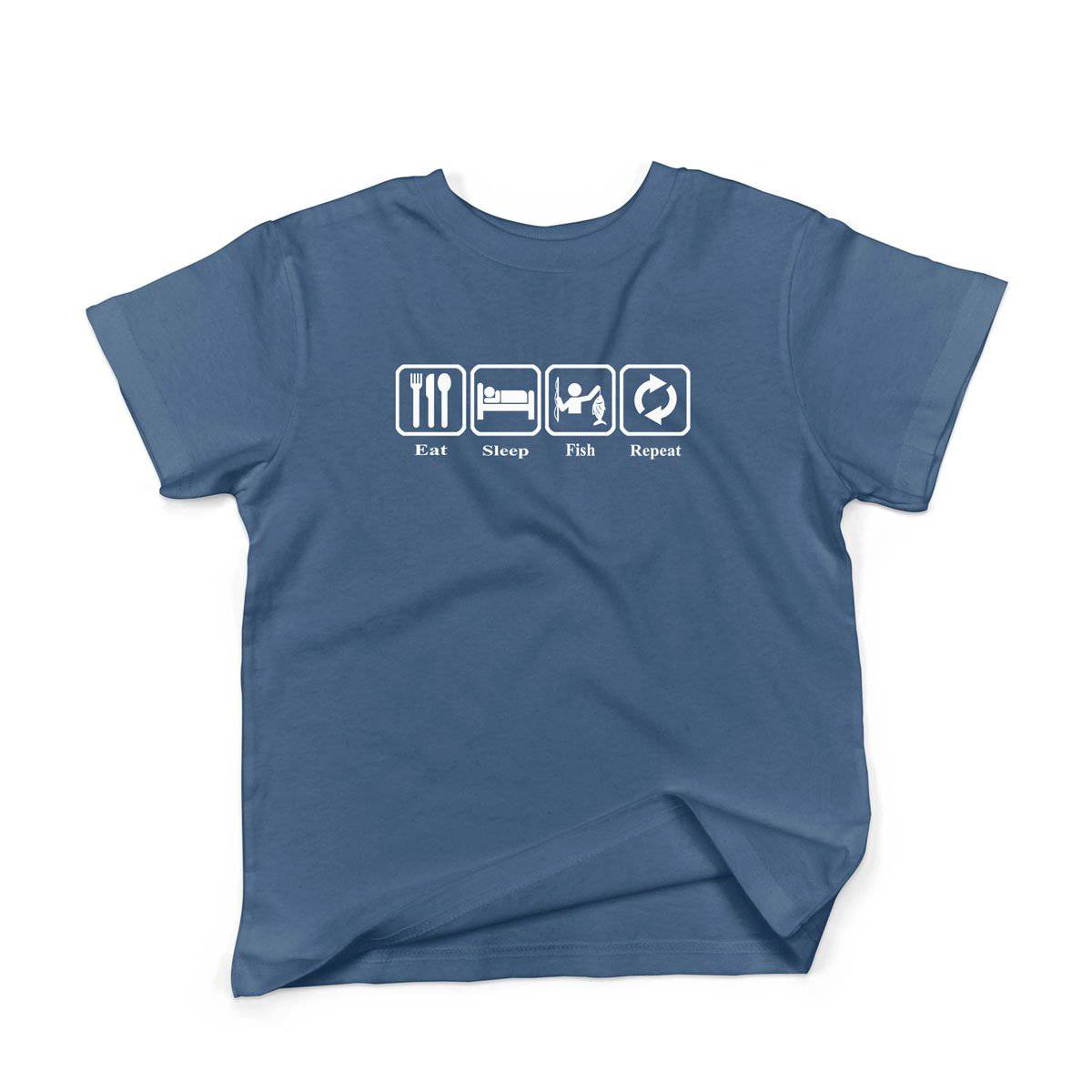 Epic Label Tshirt Eat Sleep Fish Repeat T-Shirt Enfant