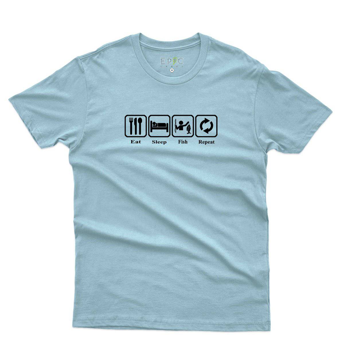 Epic Label Tshirt Eat Sleep Fish Repeat T-Shirt Pour Homme
