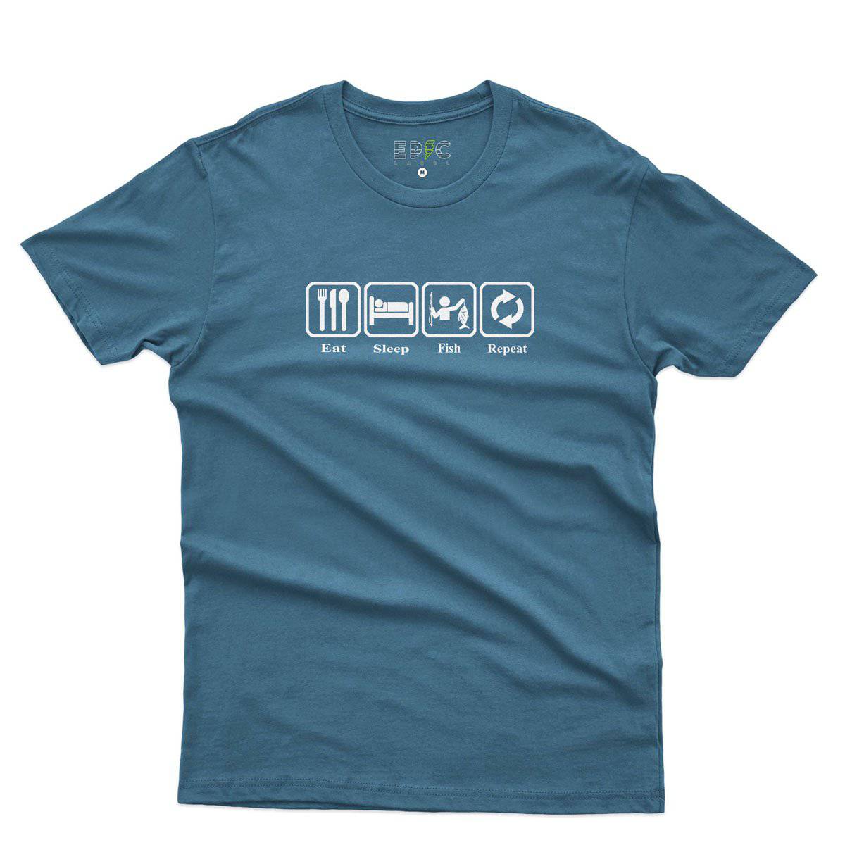 Epic Label Tshirt Eat Sleep Fish Repeat T-Shirt Pour Homme