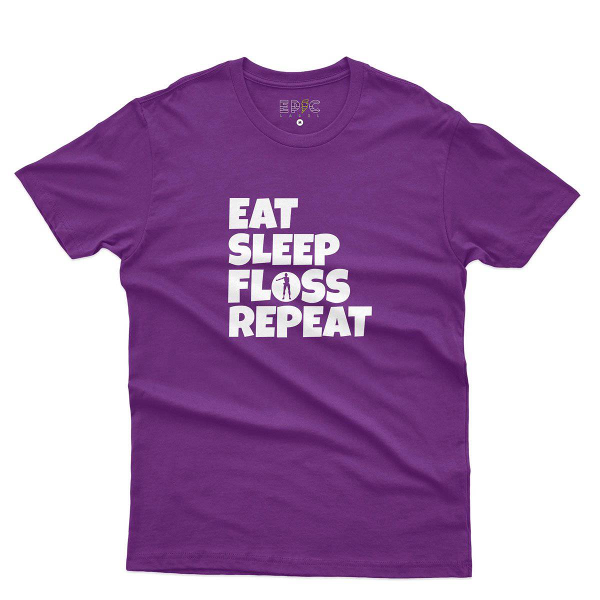 Epic Label Tshirt Eat Sleep Floss Repeat T-Shirt Pour Homme