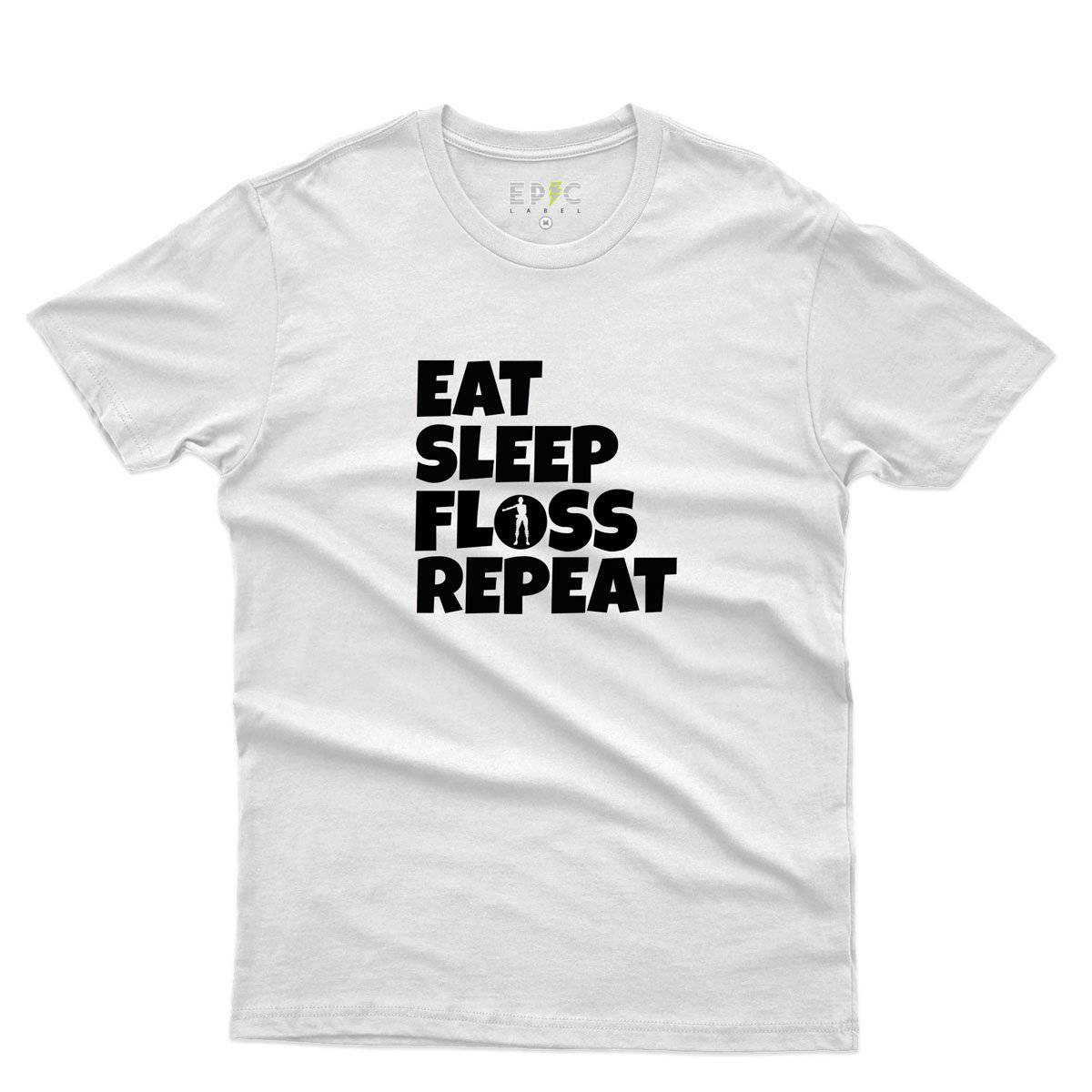 Epic Label Tshirt Eat Sleep Floss Repeat T-Shirt Pour Homme