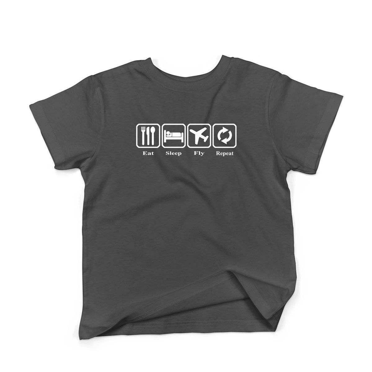 Epic Label Tshirt Eat Sleep Fly Repeat T-Shirt Enfant