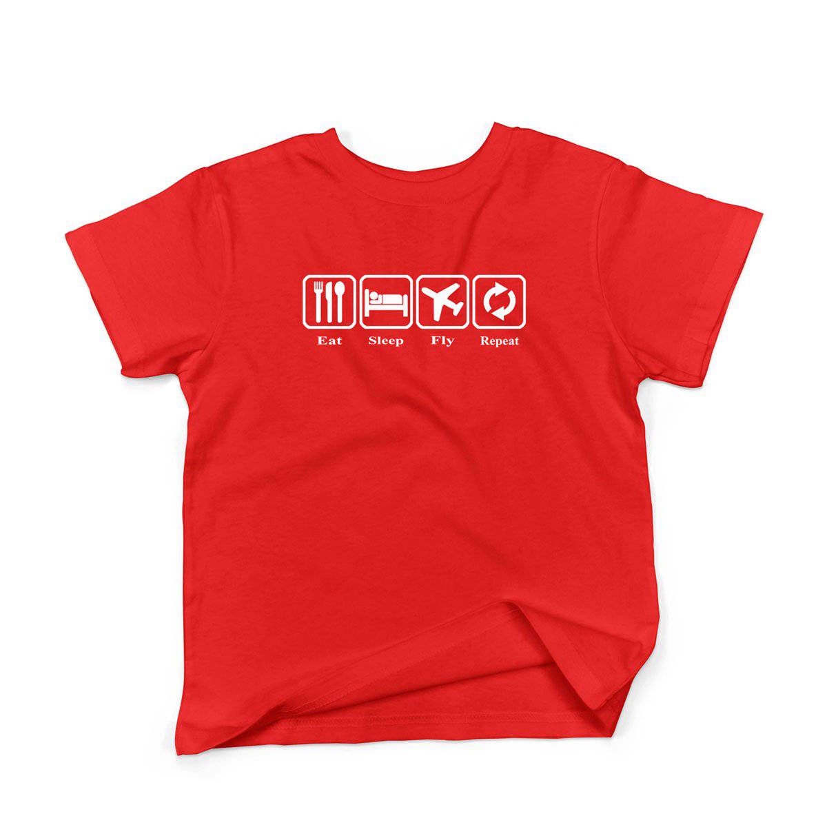 Epic Label Tshirt Eat Sleep Fly Repeat T-Shirt Enfant