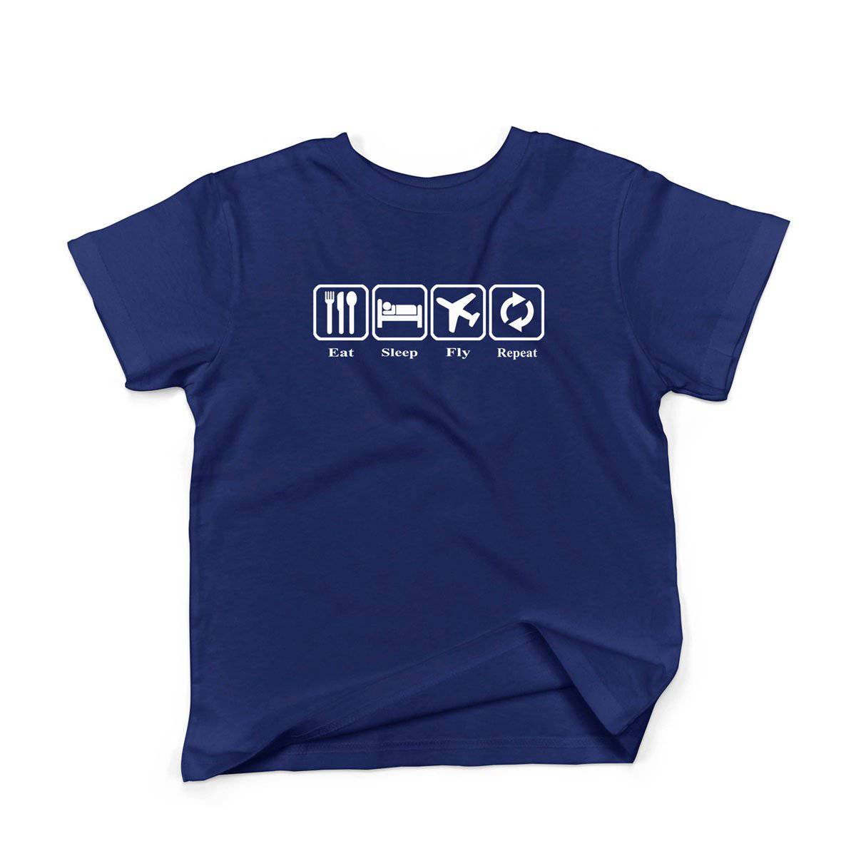 Epic Label Tshirt Eat Sleep Fly Repeat T-Shirt Enfant