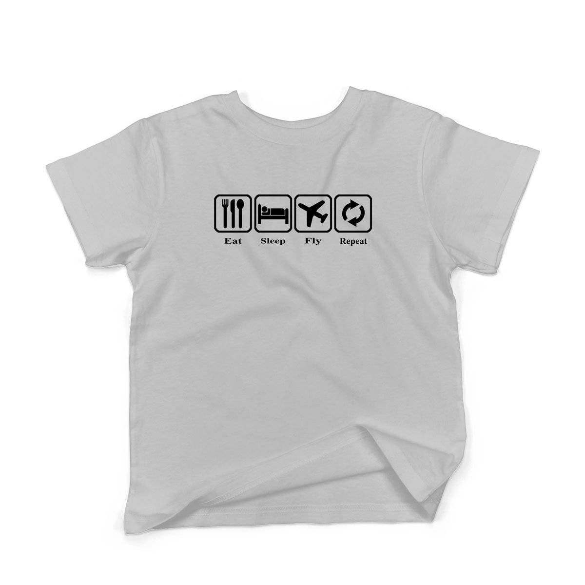 Epic Label Tshirt Eat Sleep Fly Repeat T-Shirt Enfant