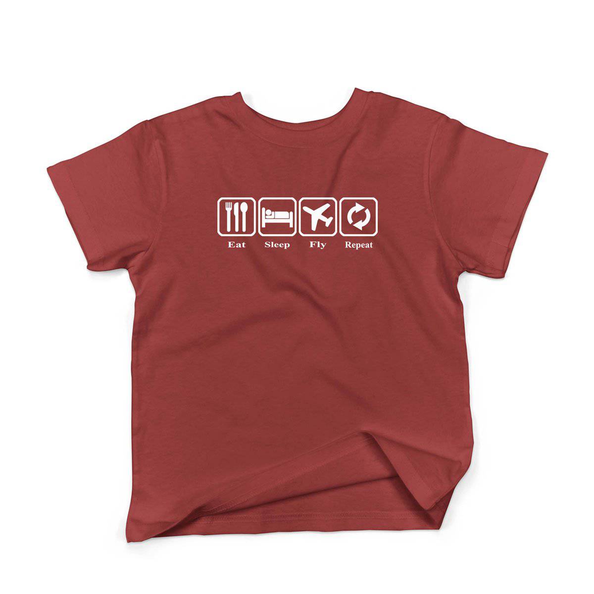 Epic Label Tshirt Eat Sleep Fly Repeat T-Shirt Enfant
