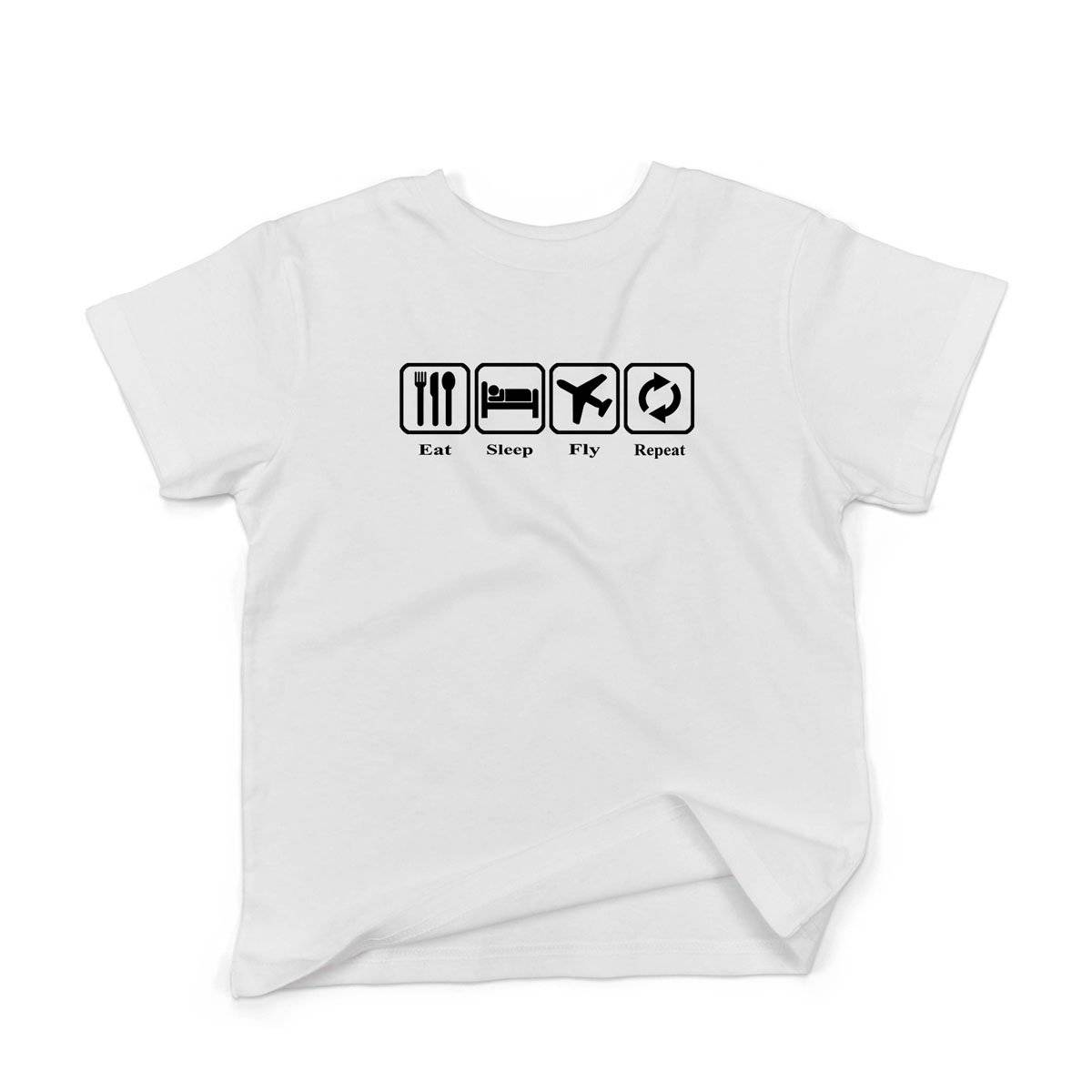 Epic Label Tshirt Eat Sleep Fly Repeat T-Shirt Enfant