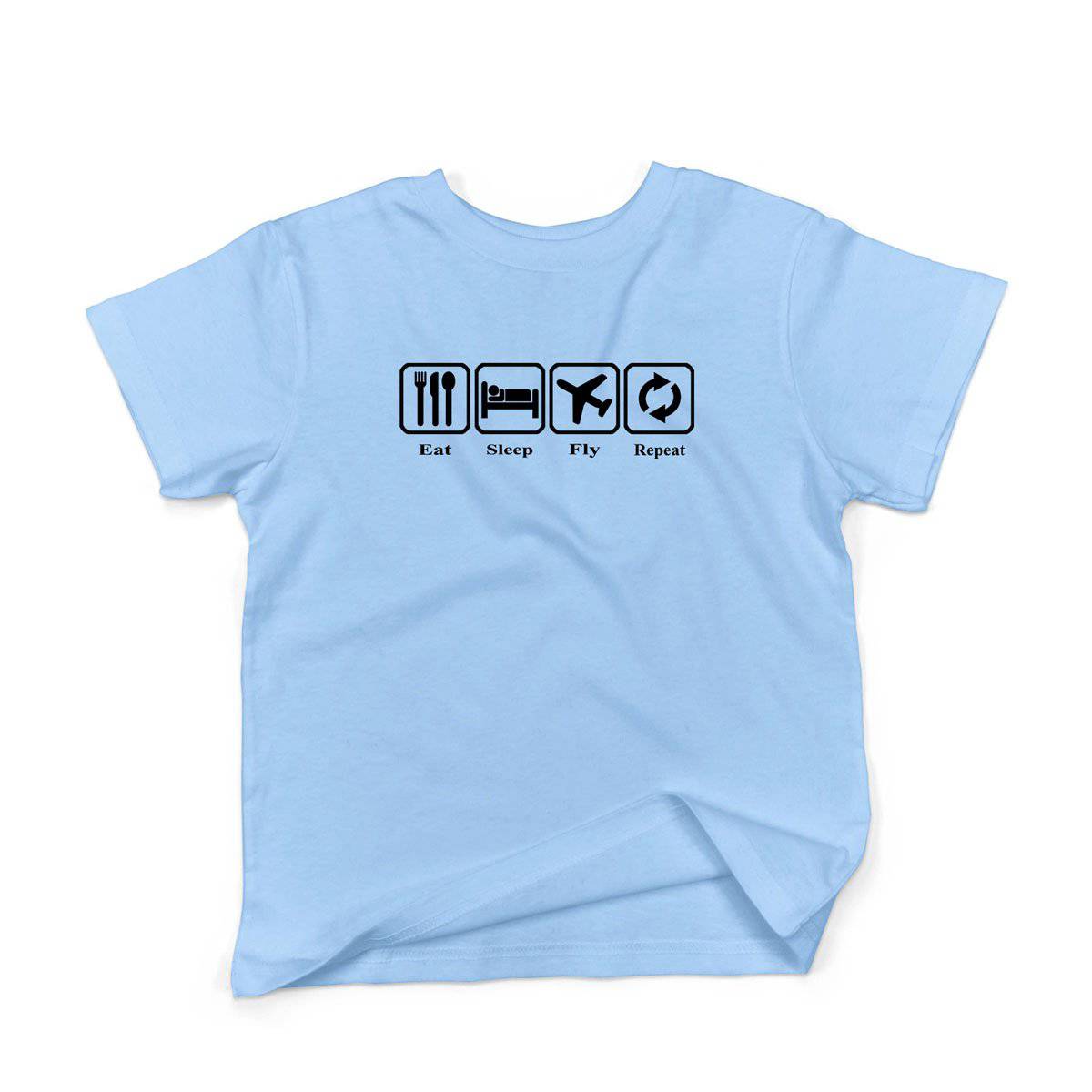 Epic Label Tshirt Eat Sleep Fly Repeat T-Shirt Enfant