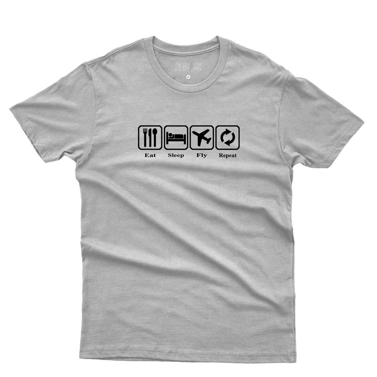 Epic Label Tshirt Eat Sleep Fly Repeat T-Shirt Pour Homme