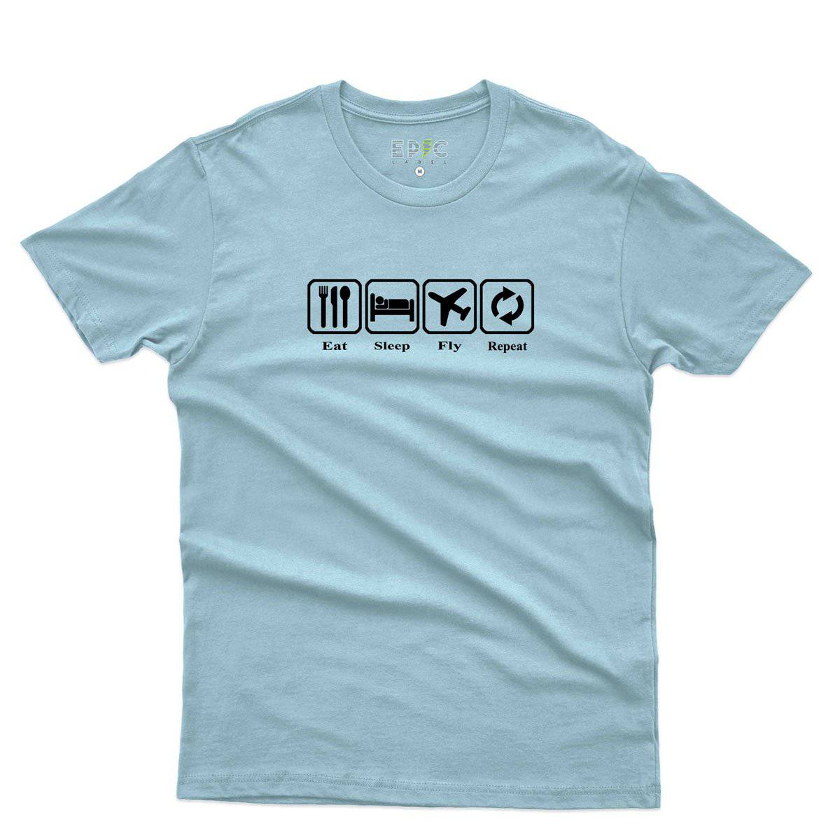 Epic Label Tshirt Eat Sleep Fly Repeat T-Shirt Pour Homme